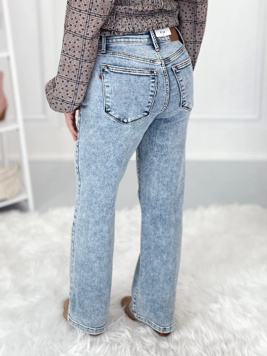 Set In Stone - Stone Wash Straight Leg Jeans