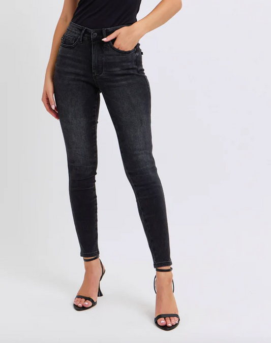 Tummy Control Washed Black Skinny Jean